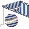 vidaXL Auvent automatique store capteur de vent LED 6x3 m Bleu blanc