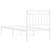 vidaXL Cadre de lit m&eacute;tal sans matelas avec t&ecirc;te de lit blanc 75x190cm
