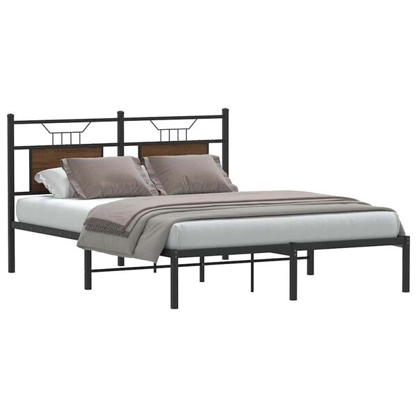 vidaXL Cadre de lit sans matelas ch&ecirc;ne marron 150x200 cm