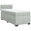 vidaXL Sommier &agrave; lattes de lit et matelas Gris clair 90x200 cm Velours