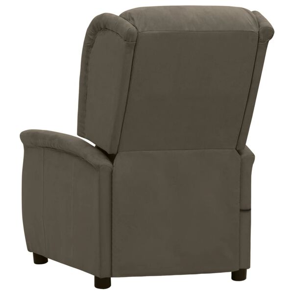 vidaXL Fauteuil de massage Gris fonc&eacute; Tissu microfibre