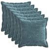 vidaXL Housse de coussin 6 pcs HOUTEN Bleu 45 x 45 cm Tissu Chenille