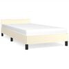 vidaXL Cadre de lit avec t&ecirc;te de lit sans matelas cr&egrave;me 80x200 cm
