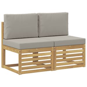 vidaXL 2 Pi&egrave;ce Sofa de milieu ext&eacute;rieur Bois d'Acacia Massif Blanc