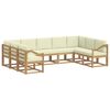 vidaXL Ensemble de canap&eacute;s d'ext&eacute;rieur 9 pc Blanc et cr&egrave;me