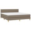 vidaXL Sommier &agrave; lattes de lit avec matelas Taupe 160x200 cm Tissu