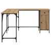 vidaXL Bureau Ch&ecirc;ne artisanal 141 x 141 x 75 cm Bois d'ing&eacute;nierie