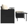 vidaXL Salon de jardin 3 pcs avec coussins noir r&eacute;sine tress&eacute;e