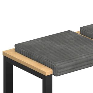 vidaXL Coussin de banc 2 pc Velours c&ocirc;tel&eacute; en peluche Gris clair