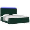 VidaXL Cadre de lit ottoman avec matelas vert fonc&eacute; 180x200cm velours