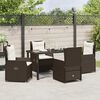 vidaXL Ensemble de salle &agrave; manger pour jardin 5 pcs Marron polyrotin