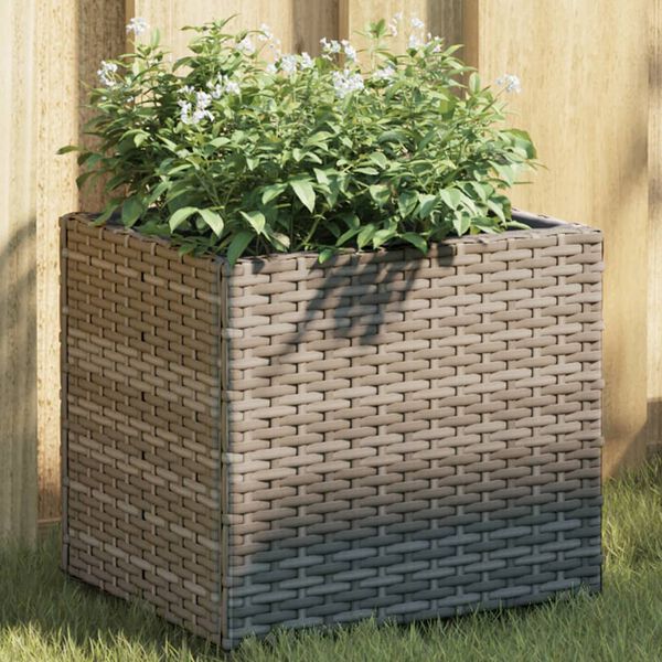vidaXL Jardini&egrave;res 2 pcs gris 36x30x32 cm r&eacute;sine tress&eacute;e