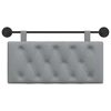 vidaXL T&ecirc;te de lit suspendue Gris clair 100 x 55 x 7 cm tissu