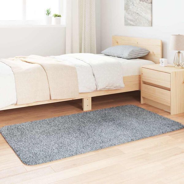 vidaXL Tapis shaggy &agrave; poils longs NAVARRA gris clair 80x150 cm