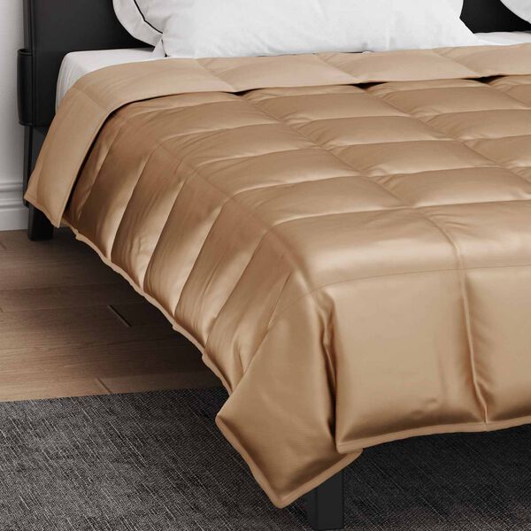 vidaXL Duvet d'&eacute;t&eacute; simple Dor&eacute; 200 x 220 cm Satin et Microfibre