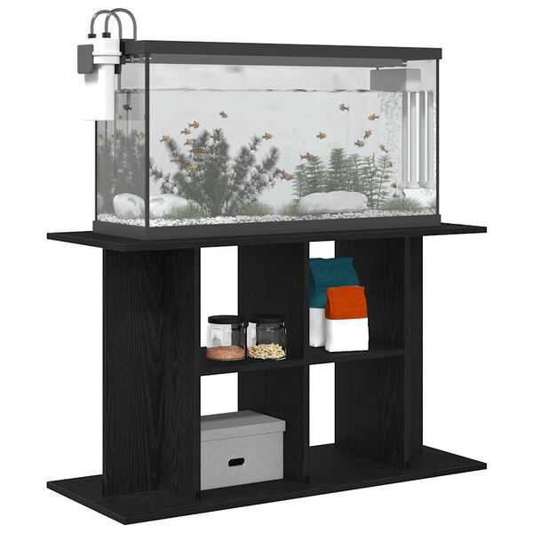 vidaXL Support d'aquarium Ch&ecirc;ne noir 100x40x60 cm Bois d'ing&eacute;nierie