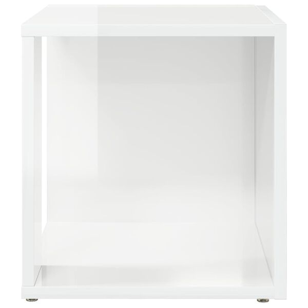 vidaXL Table d'appoint Blanc brillant 33x33x34,5 cm Agglom&eacute;r&eacute;