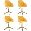 vidaXL Chaises pivotantes à manger lot de 4 jaune velours
