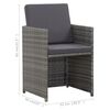 vidaXL Ensemble de salle &agrave; manger d'ext&eacute;rieur et coussins 17 pcs Gris