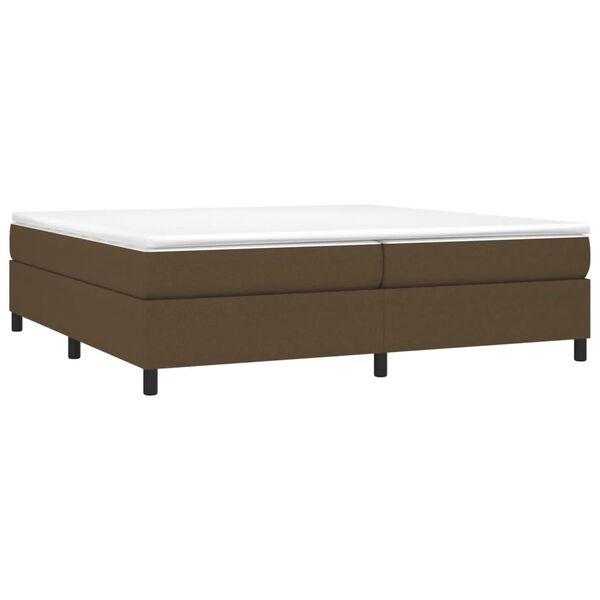 vidaXL Cadre de lit &agrave; ressorts marron fonc&eacute; 200x200 cm tissu