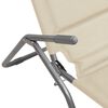 vidaXL Chaises longues pliables lot de 2 cr&egrave;me textil&egrave;ne et acier
