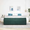 vidaXL Cadre de lit avec matelas Vert fonc&eacute; 200 x 200 cm tissu