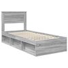 vidaXL Cadre de lit Gris Sonoma 100 x 200 cm Bois de pin massif