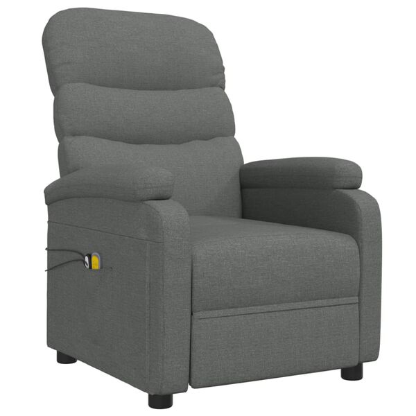 vidaXL Fauteuil électrique de massage Gris foncé Tissu