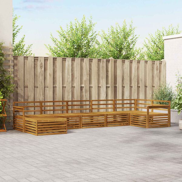 vidaXL Ensembles de canap&eacute;s 7 pcs Naturel Bois d'Acacia Massif