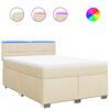 vidaXL Sommier &agrave; lattes de lit avec matelas Cr&egrave;me 160x200 cm Tissu