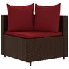 vidaXL Salon de jardin 4 pcs avec coussins marron r&eacute;sine tress&eacute;e