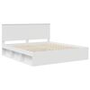 vidaXL Cadre de lit Blanc 200 x 200 cm Bois de pin massif