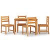 vidaXL Ensemble &agrave; manger de jardin 5pcs Bois de teck massif
