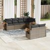 vidaXL Salon de jardin avec coussins 7 pcs gris r&eacute;sine tress&eacute;e