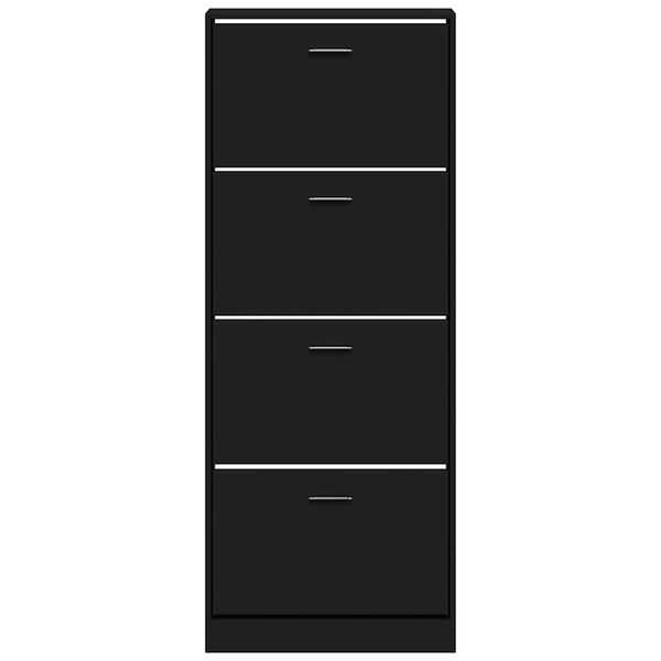 vidaXL Armoire &agrave; chaussures Noir 59x17x150 cm Bois d'ing&eacute;nierie