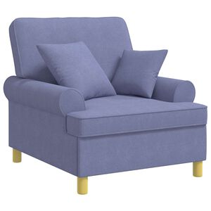 vidaXL Fauteuil XL avec coussins Bleu denim Tissu