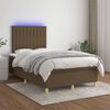 vidaXL Sommier &agrave; lattes de lit matelas et LED Marron fonc&eacute; 120x200 cm