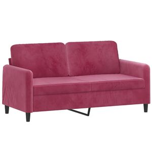 vidaXL Canap&eacute; &agrave; 2 places Rouge bordeaux 140 cm Velours