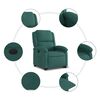 vidaXL Fauteuil inclinable électrique vert foncé tissu