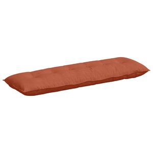 vidaXL Coussin de Dos Rouge orange 160 x 50 cm Tissu en velours c&ocirc;tel&eacute;