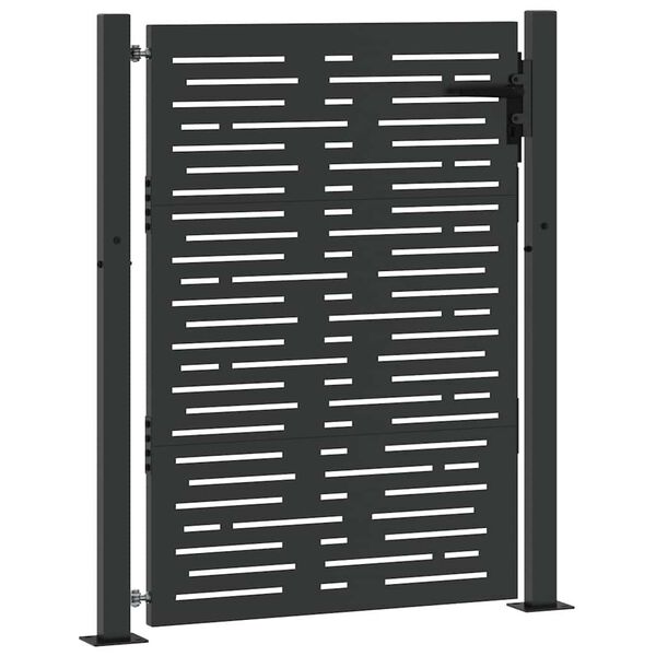 vidaXL Porte de Jardin Noir 85 x 130 cm Acier enduit de poudre