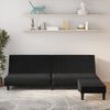 vidaXL Canap&eacute;-lit &agrave; 2 places avec repose-pied Noir Velours