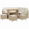 vidaXL Ensemble de canap&eacute; de jardin 9 pc Beige polyrotin