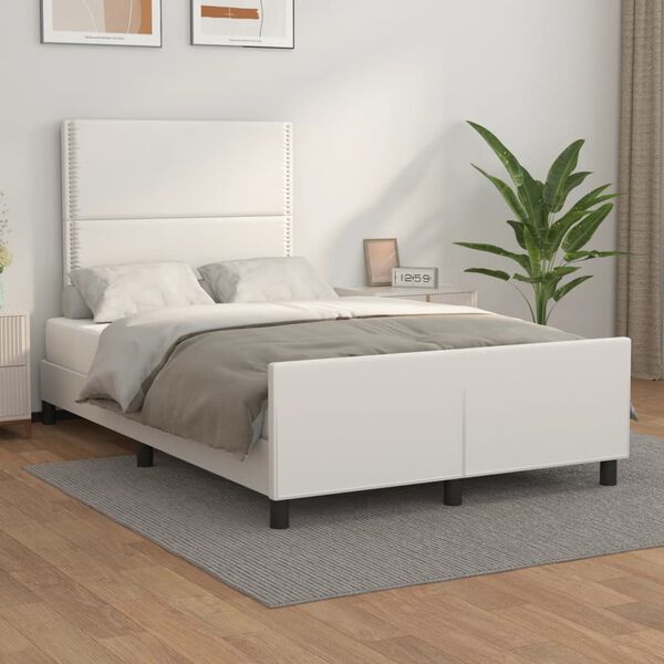 vidaXL Cadre de lit sans matelas blanc 120x190 cm similicuir