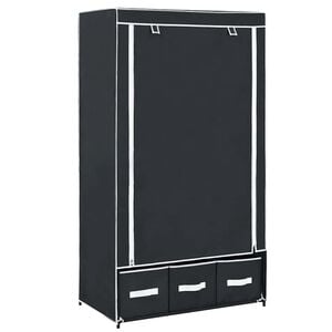 vidaXL Garde-robe Noir 87 x 49 x 159 cm Tissu