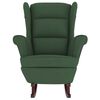 vidaXL Fauteuil &agrave; bascule &agrave; oreilles en velours vert fonc&eacute; bois massif