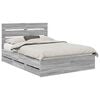 vidaXL Cadre de lit Gris Sonoma 150 x 200 cm Bois Ing&eacute;nierie