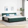 vidaXL Lit &agrave; ressorts avec matelas Vert fonc&eacute; 200 x 200 cm Velours