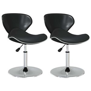 vidaXL Chaises &agrave; manger lot de 2 noir similicuir