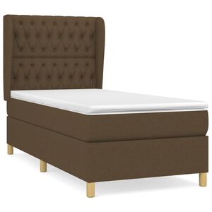 vidaXL Sommier &agrave; lattes de lit avec matelas Marron fonc&eacute; 90x200 cm